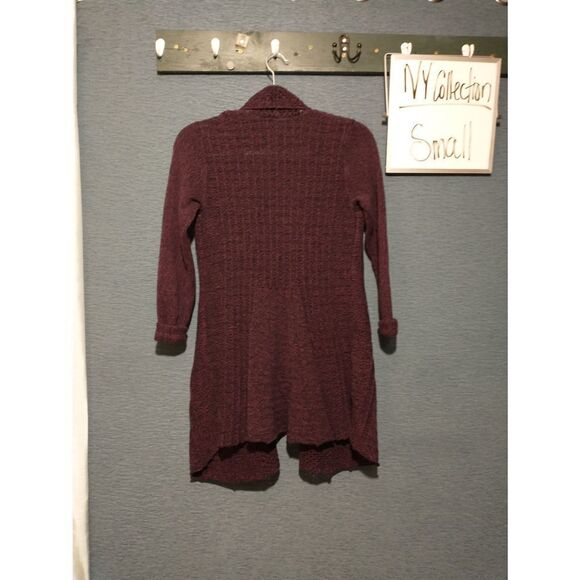 New York Collection plum colored no closure cardigan small - Picture 3 of 4